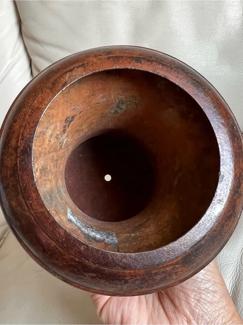 Neoclassical Style Metal Brown Patina Urn Vase Planter